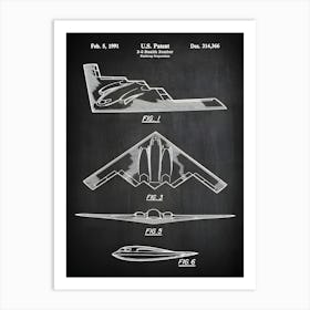 B 2 Stealth Bomber Northrop Grumman, Airplane Patent, Plane Art, Military Decor, Air Force Airplane, Military Fighter, Patent Print Va3661 Art Print