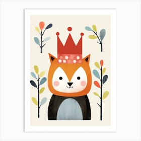 Little Red Panda 7 Wearing A Crown Art Print