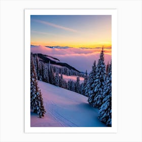 Kitzski Kitzbühel, Austria Sunrise Skiing Poster Art Print