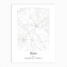 Blain,France Minimalist Map Art Print