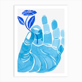 Blue Hand Art Print