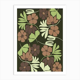 Flowers Leaves Plant Botanical Boho Bohemian Minimalist Nature Art Print