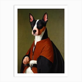 Miniature Bull Terrier Renaissance Portrait Oil Painting Art Print