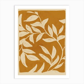 Minimal Abstract Leaves Art Print