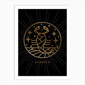 Scorpio Zodiac Sign — Zodiac geometric Art Print