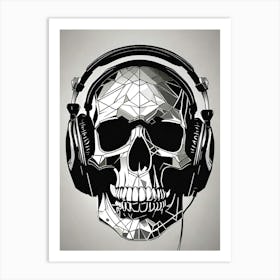 Skull With Headphones 102 Art Print