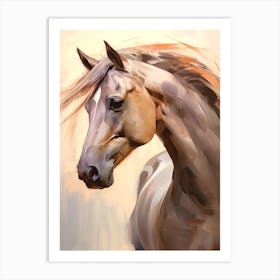 Tan Horse Head Painting Close Up Art Print