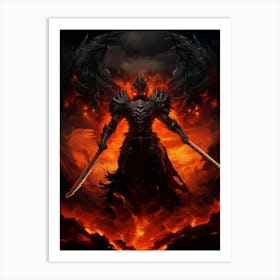 Demon With Swords Art Print