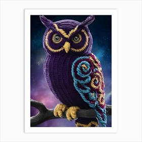 Purple Owl Art Print