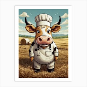 Cow In A Field Art Print