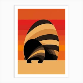 Armadillo Minimalist Abstract 2 Art Print