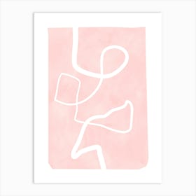 Pastel Pink Abstract One Line Art Print