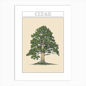 Cedar Tree Minimalistic Drawing 3 Poster Art Print