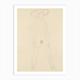 Standing Female Nude, Gustav Klimt Art Print