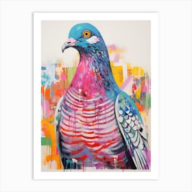 Colourful Bird Painting Pigeon 3 Art Print