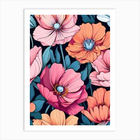 Seamless Floral Pattern 6 Art Print