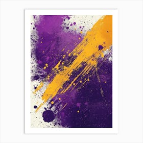 A Vibrant Abstract Background Featuring Purple And Yellow Paint Splatters, Symbolizing Creativity, Energy, Passion, And A Dynamic Artistic Expression Art Print