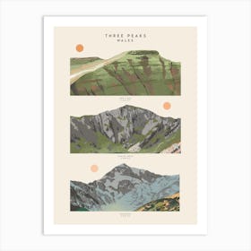 Wales Three Peaks Art Print