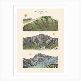 Wales Three Peaks Art Print Art Print