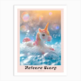 Toy Unicorn In The Bubble Bath Poster Art Print