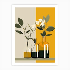 Three Vases With Flowers 1 Art Print