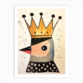 Little Crow 2 Wearing A Crown Art Print