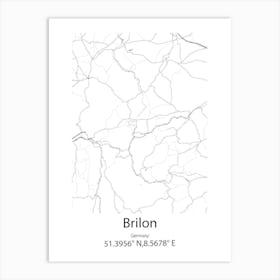 Brilon,Germany Minimalist Map Art Print