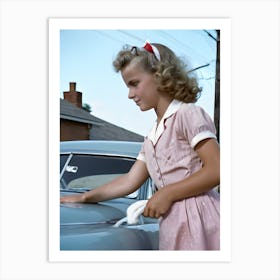 50's Style Community Car Wash Reimagined - Hall-O-Gram Creations 3 Art Print