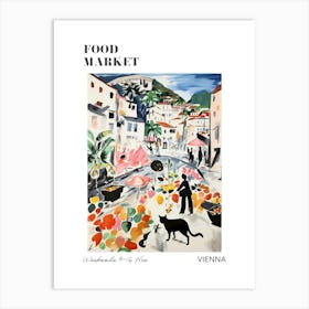 The Food Market In Vienna 2 Illustration Poster Art Print