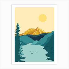 Sunset In The Mountains 1 Art Print