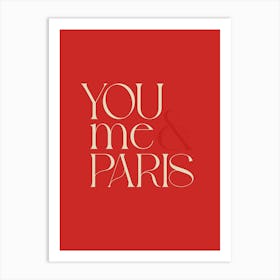 Paris Inspirational Travel Typography Red Poster Print Art Lover Inspired Art Print