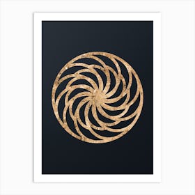 Abstract Geometric Gold Glyph on Dark Teal n.0050 Art Print