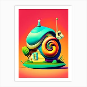 Snail With House On Its Back Pop Art Art Print