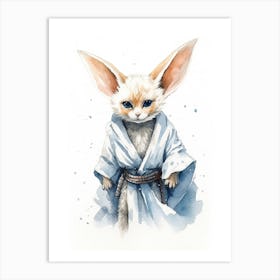 Baby Fennec Fox As A Jedi Watercolour 2 Art Print