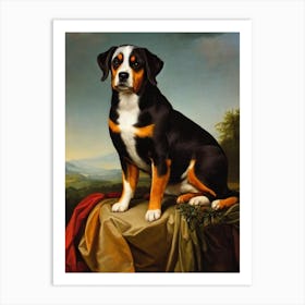 Entlebucher Mountain Dog Renaissance Portrait Oil Painting Art Print