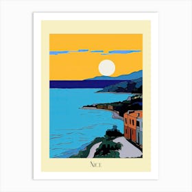 Poster Of Minimal Design Style Of Nice, France 1 Art Print