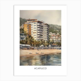 Acapulco Watercolor 3 Travel Poster Art Print