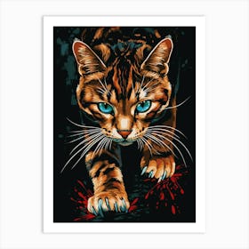 Cat With Blue Eyes Art Print