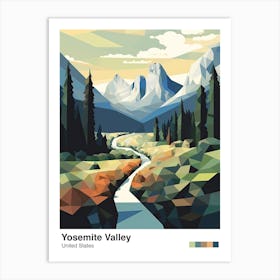 Yosemite Valley View   Geometric Vector Illustration 2 Poster Art Print