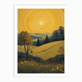 Sunset In The Hills 1 Art Print