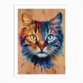 Colorful Cat Art Print