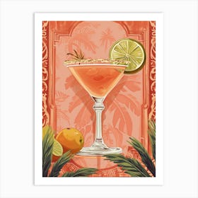Art Deco Orange Margarita Art Print