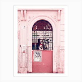 Girls Chat In Pink, Rome Art Print
