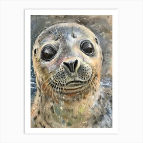 Harp Seal Pastel Watercolour 3 Poster