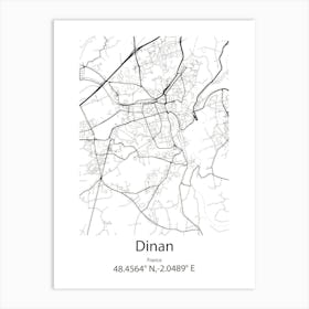 Dinan,France Minimalist Map Art Print