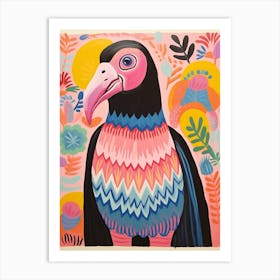 Pink Scandi California Condor 1 Art Print