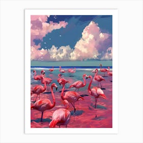 Pink Flamingos 1 Art Print