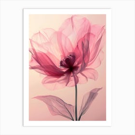 Pink flower watercolor art Art Print