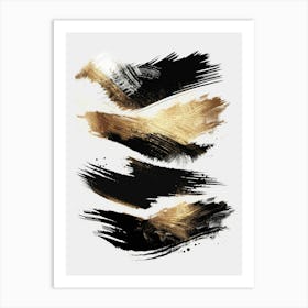 Gold Brush Strokes Canvas Art Art Print