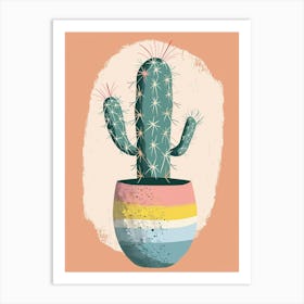 Easter Cactus Plant Minimalist Illustration 2 Art Print